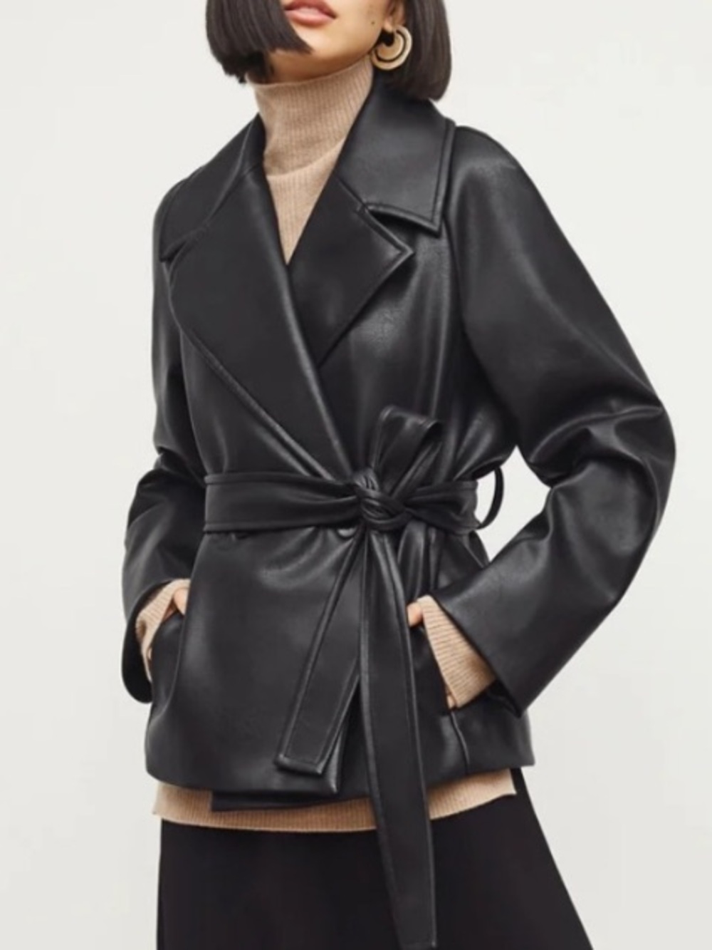 MM Lafleur The Alphonso Vegan Leather Black Jacket M